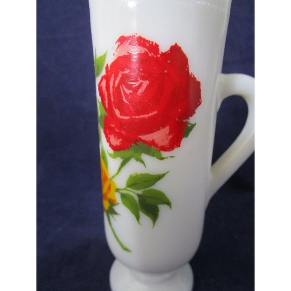 Red Yellow Rose on Milk Glass Avon Cordial Tia Maria Demitasse Mug GUC  Four - Picture 15 of 16